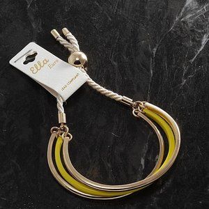 Ladies Bracelet Ella Euro Gold Plated Metal With Yellow Painted Metal Jewelry